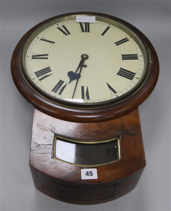 A mahogany wall clock